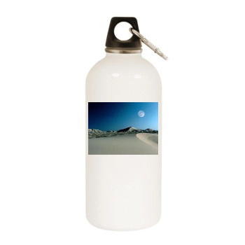 Desert White Water Bottle With Carabiner