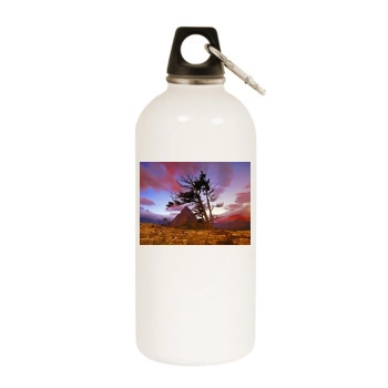 Desert White Water Bottle With Carabiner