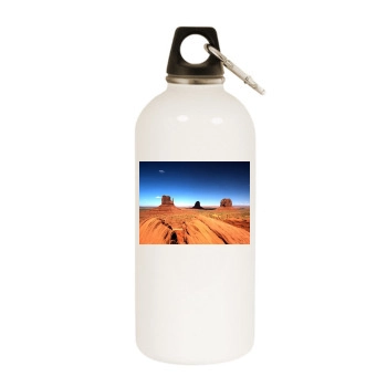 Desert White Water Bottle With Carabiner