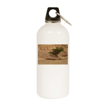 Desert White Water Bottle With Carabiner