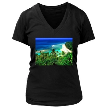 Islands Women's Deep V-Neck TShirt