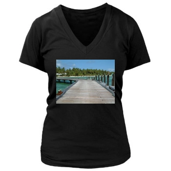 Islands Women's Deep V-Neck TShirt