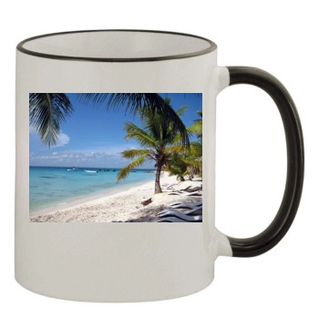 Islands 11oz Colored Rim & Handle Mug