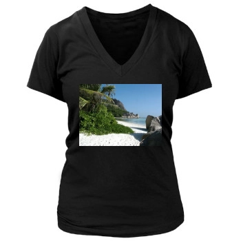 Islands Women's Deep V-Neck TShirt