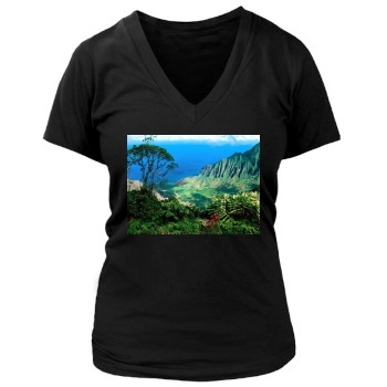 Islands Women's Deep V-Neck TShirt