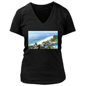 Islands Women's Deep V-Neck TShirt