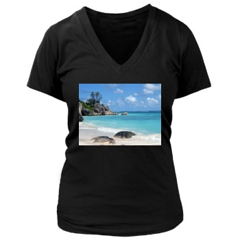 Islands Women's Deep V-Neck TShirt