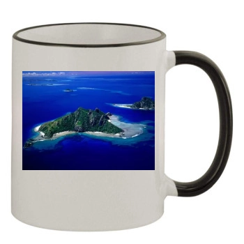 Islands 11oz Colored Rim & Handle Mug