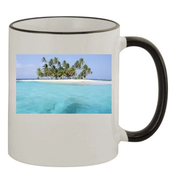 Islands 11oz Colored Rim & Handle Mug