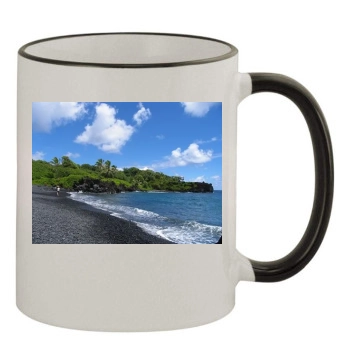 Islands 11oz Colored Rim & Handle Mug