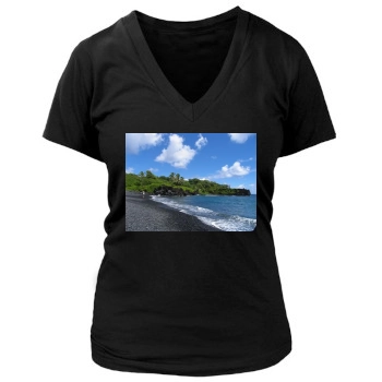 Islands Women's Deep V-Neck TShirt