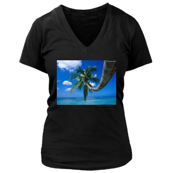 Islands Women's Deep V-Neck TShirt