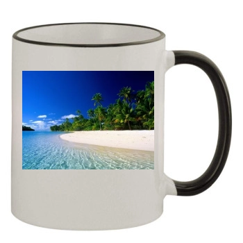 Islands 11oz Colored Rim & Handle Mug