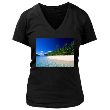 Islands Women's Deep V-Neck TShirt