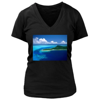 Islands Women's Deep V-Neck TShirt