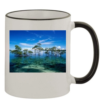 Islands 11oz Colored Rim & Handle Mug