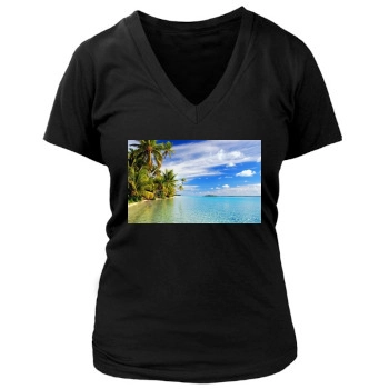 Islands Women's Deep V-Neck TShirt