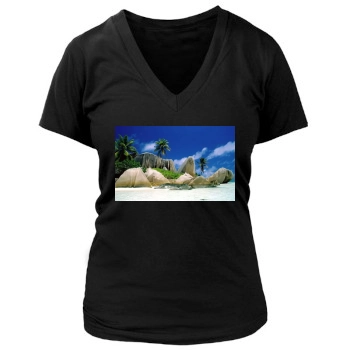 Islands Women's Deep V-Neck TShirt