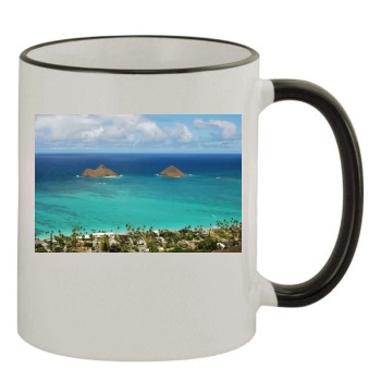 Islands 11oz Colored Rim & Handle Mug