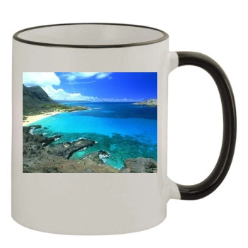 Islands 11oz Colored Rim & Handle Mug