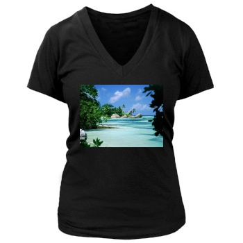 Islands Women's Deep V-Neck TShirt