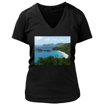 Oceans Women's Deep V-Neck TShirt