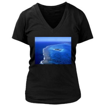 Oceans Women's Deep V-Neck TShirt