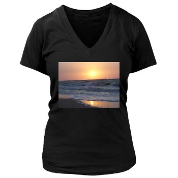 Oceans Women's Deep V-Neck TShirt