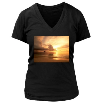 Oceans Women's Deep V-Neck TShirt