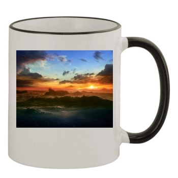 Oceans 11oz Colored Rim & Handle Mug