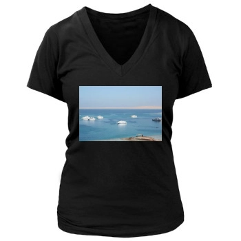 Oceans Women's Deep V-Neck TShirt