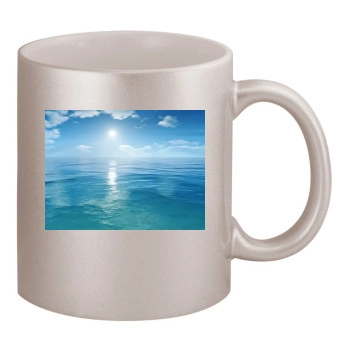 Oceans 11oz Metallic Silver Mug