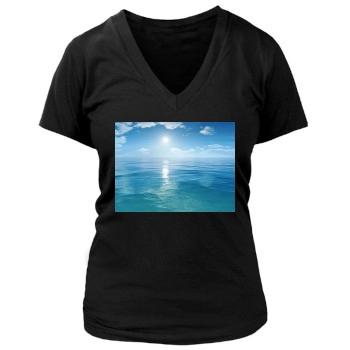 Oceans Women's Deep V-Neck TShirt