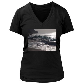 Oceans Women's Deep V-Neck TShirt