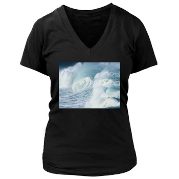 Oceans Women's Deep V-Neck TShirt