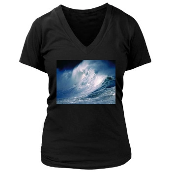 Oceans Women's Deep V-Neck TShirt