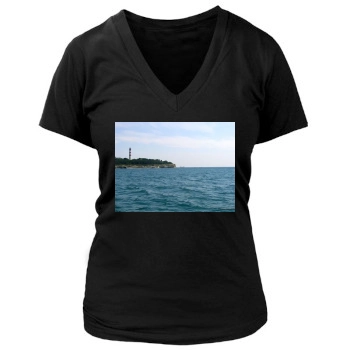 Oceans Women's Deep V-Neck TShirt