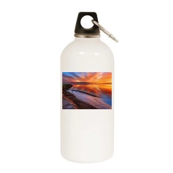 Oceans White Water Bottle With Carabiner