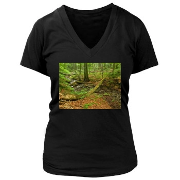 Forests Women's Deep V-Neck TShirt