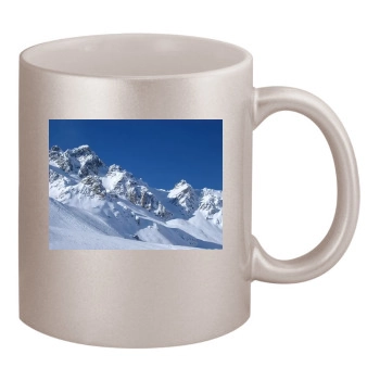 Mountains 11oz Metallic Silver Mug