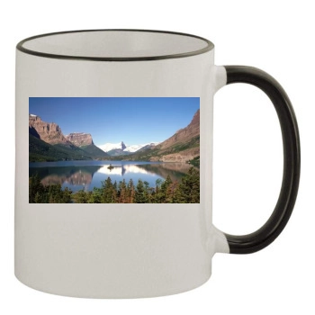 Mountains 11oz Colored Rim & Handle Mug