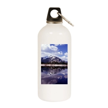 Mountains White Water Bottle With Carabiner