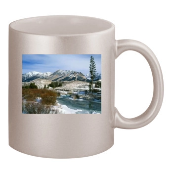 Mountains 11oz Metallic Silver Mug