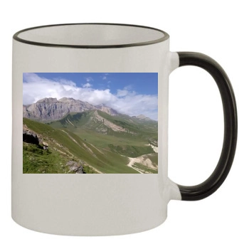 Mountains 11oz Colored Rim & Handle Mug