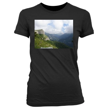 Mountains Women's Junior Cut Crewneck T-Shirt