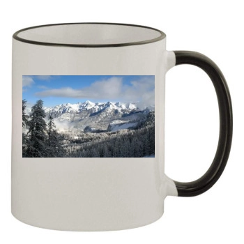 Mountains 11oz Colored Rim & Handle Mug