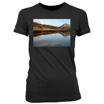 Mountains Women's Junior Cut Crewneck T-Shirt