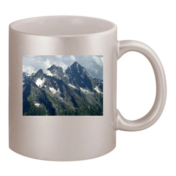 Mountains 11oz Metallic Silver Mug