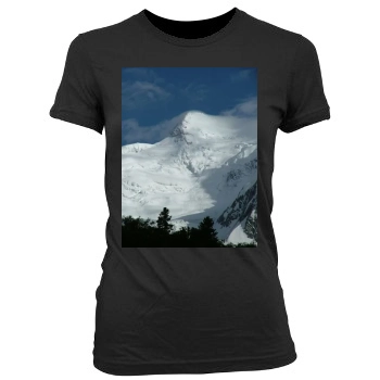 Mountains Women's Junior Cut Crewneck T-Shirt