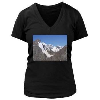 Mountains Women's Deep V-Neck TShirt